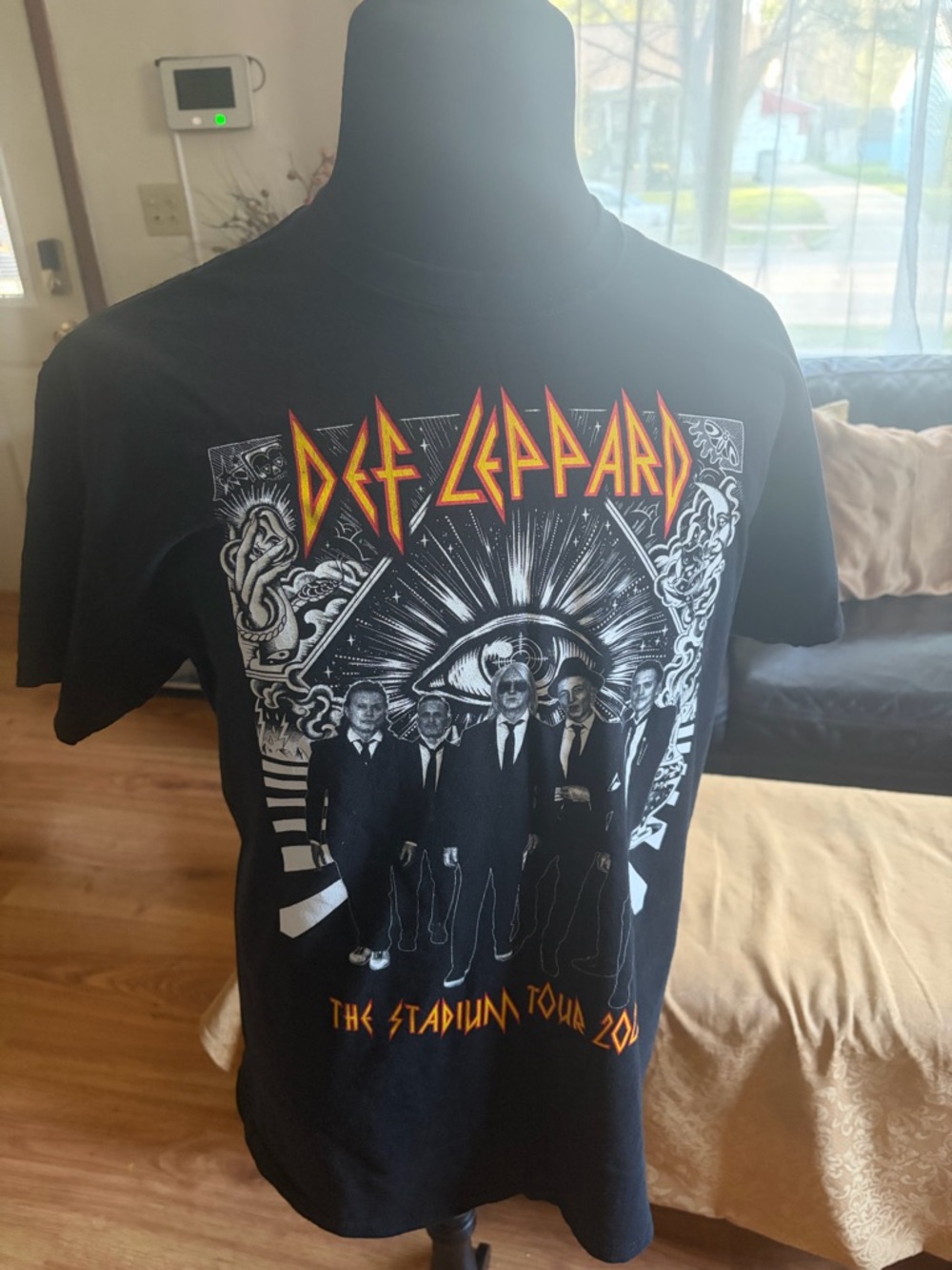 Gildan Black Def Leppard Graphic Tee with Yellow & Orange Logo